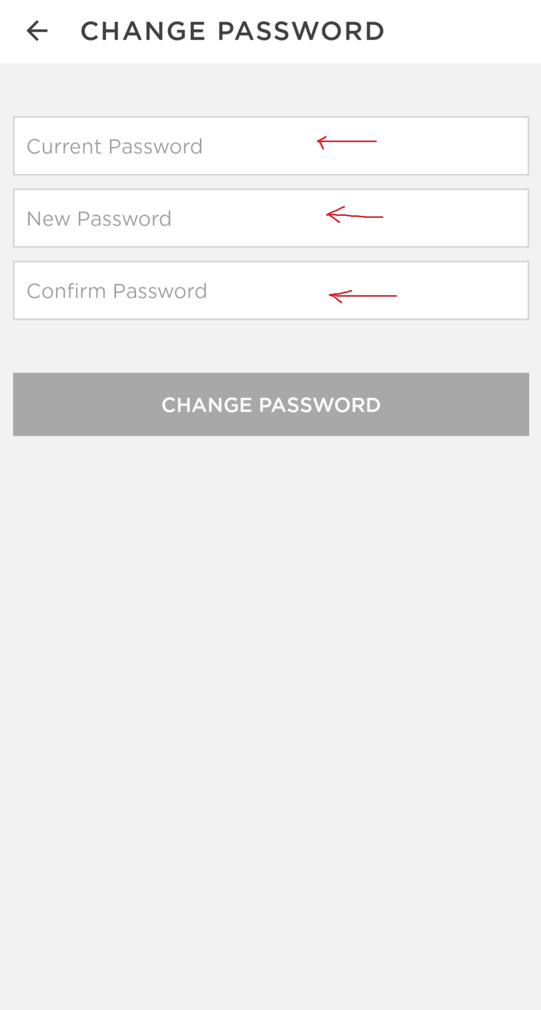 Click on the password change, enter your current and new password