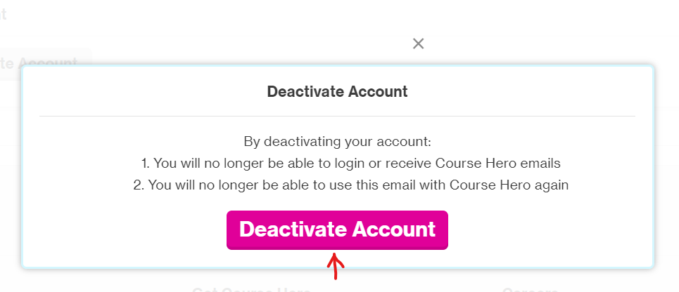 Scroll down to see the delete or deactivate option