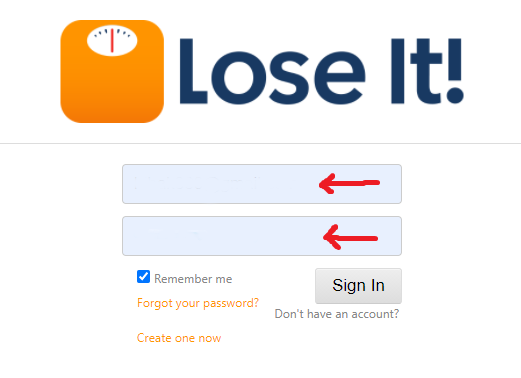 Go to www.loseit.com on browser and log in to your account